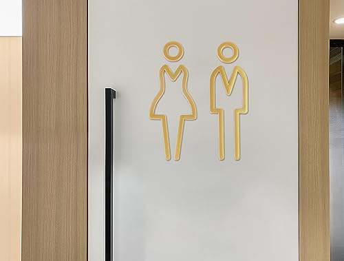 Miniatura 4 de Letrero de baño acrílico con respaldo adhesivo para hombres y mujeres, letreros de puerta de baño, letreros de baño para negocios, señalización de