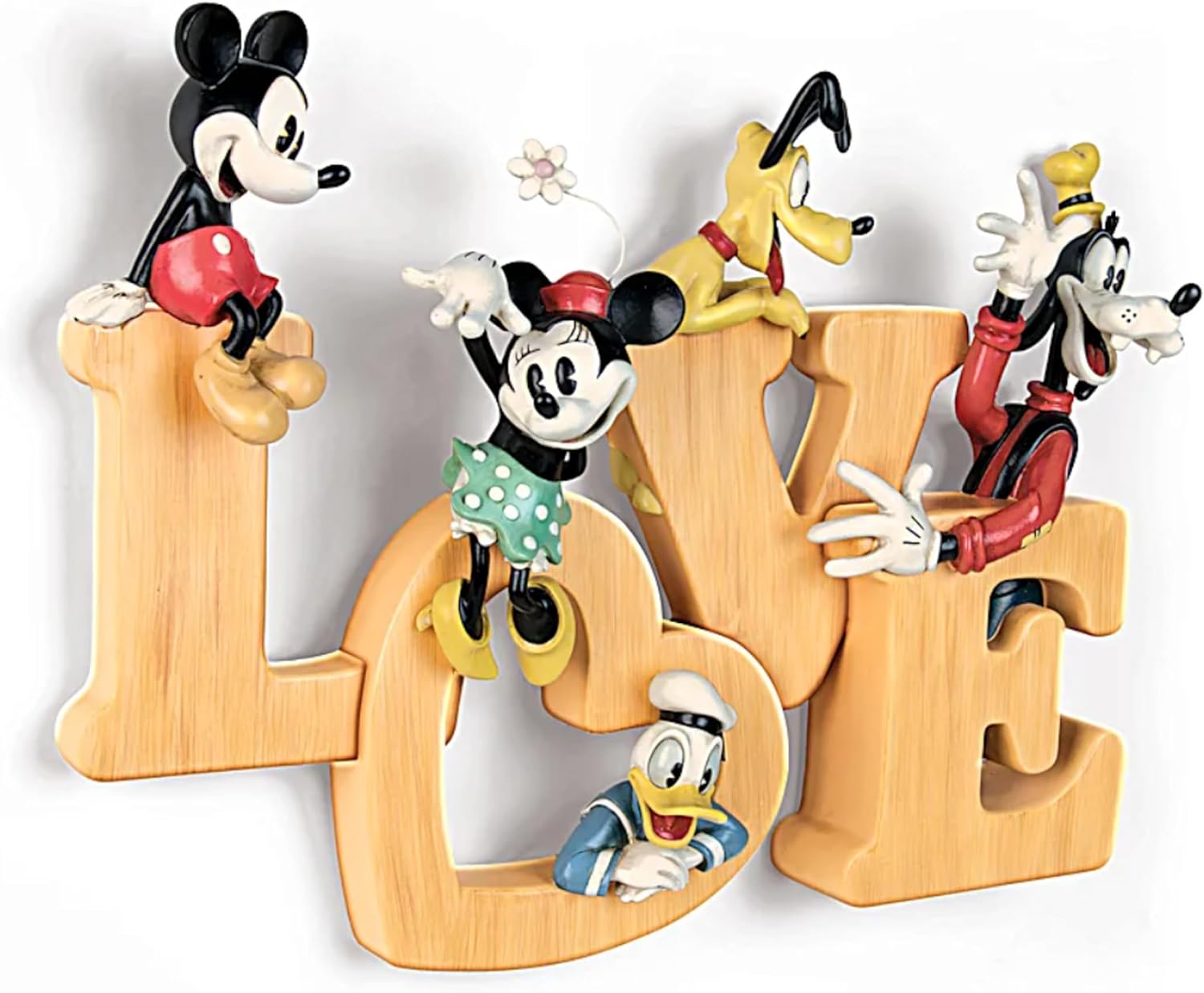 The Bradford Exchange Disney Mickey Mouse & Friends LOVE Wall Decor, Decorative Sign, 12+ Inches Wide, 2 Inches Deep
