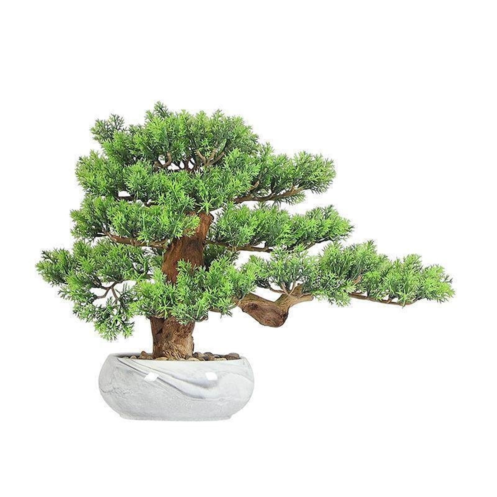 Bonsai Tree Realistic Fake Cypress Plant in Pot Home Office Desk Home Decor