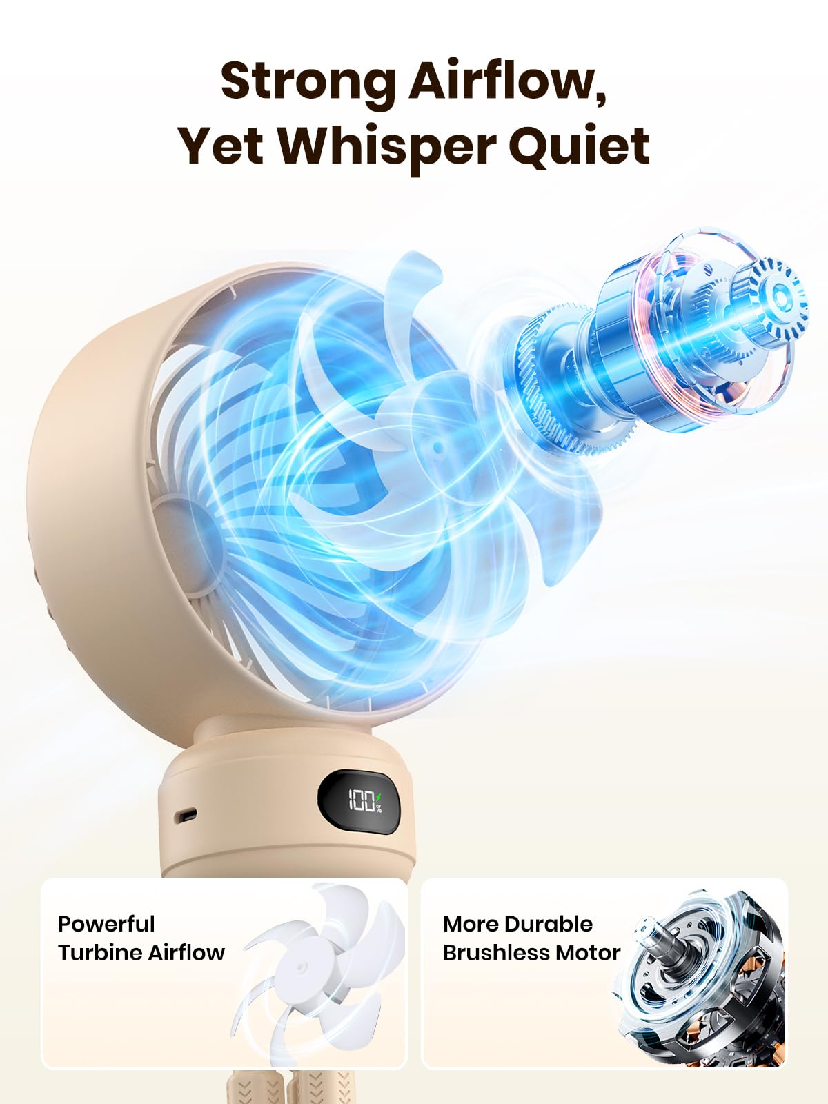 Warmco Ventilador portátil para cochecito, ventilador de clip recargable de 4000 mAh con trípode flexible (hasta 15 horas), 4 velocidades, pantalla LED, rejilla desmontable, funcionamiento silencioso