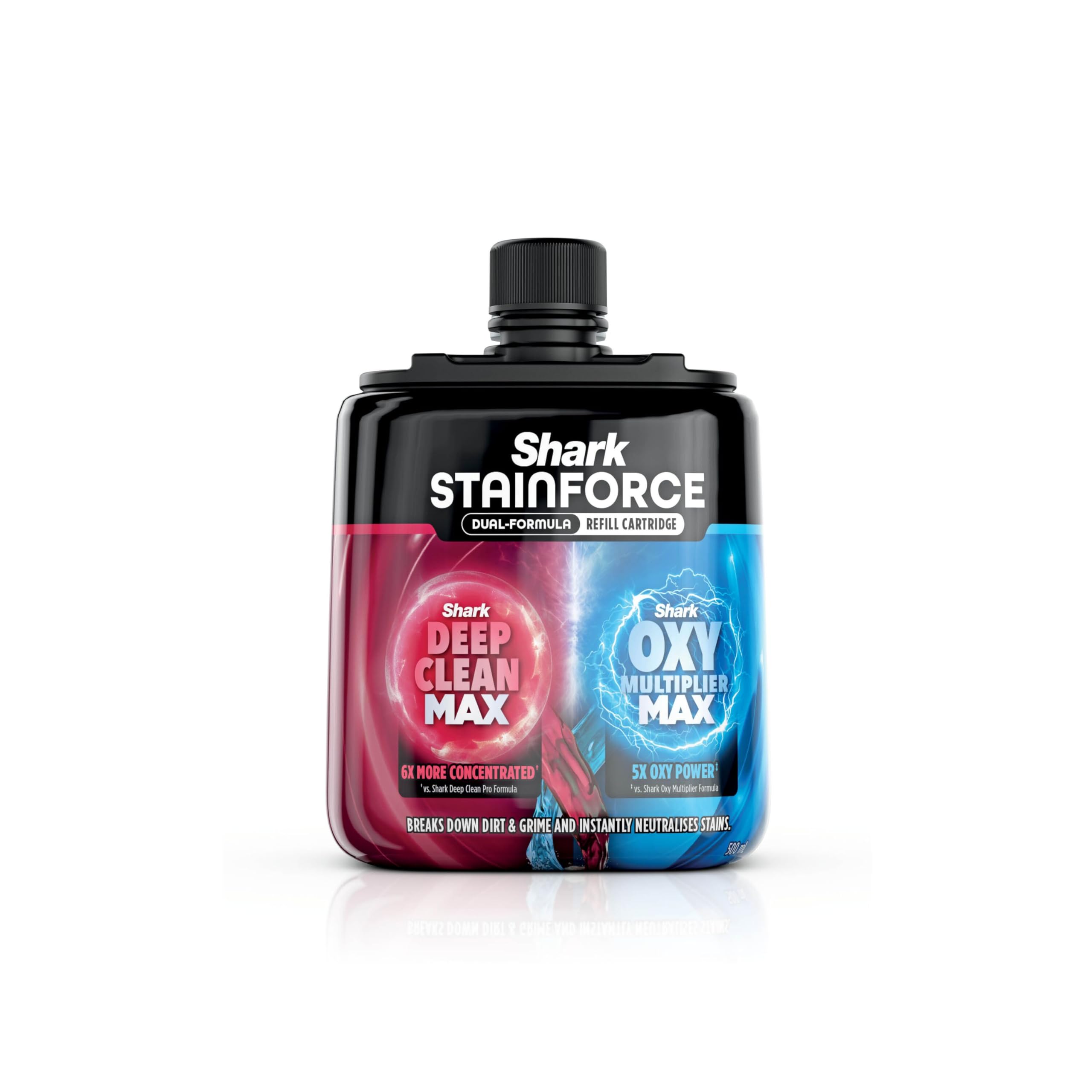 Shark StainForce – Recharge détachante de solution à double formule, pour lutter contre les taches tenaces et éliminer instantanément les odeurs, 1 x 500 ml, XSKHXCM500EU