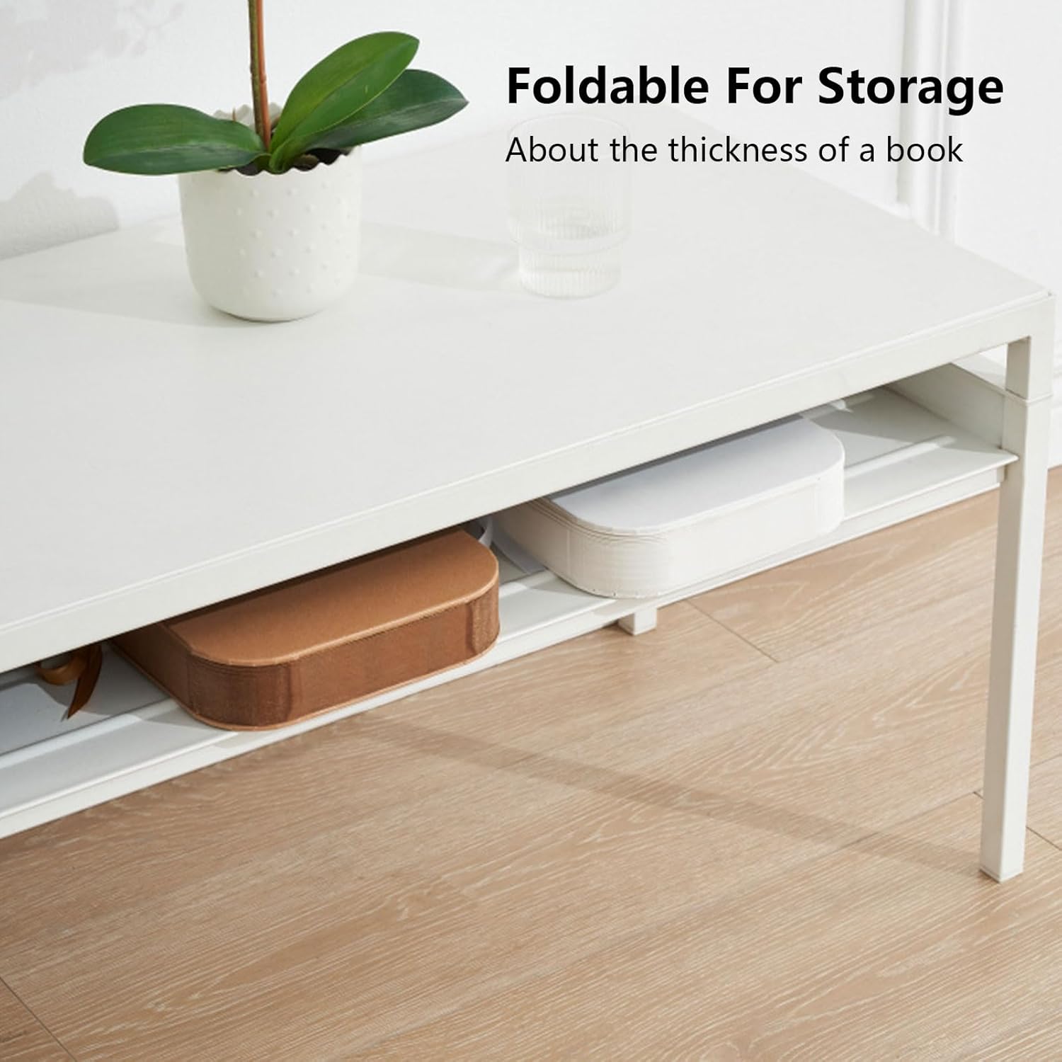 AIZYR Folding Paper Stool Portable Stools, Round Foot Stool Fashion Design Sturdy Circular Stool Chair for Living Dining Room Vanity,Brown,30x32cm