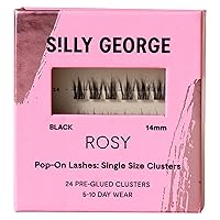 Vista 12 de Silly George Pestañas emergentes de un solo tamaño, kit de racimo de pestañas postizas prepegadas en 1 paso, extensiones de aspecto natural, paquete