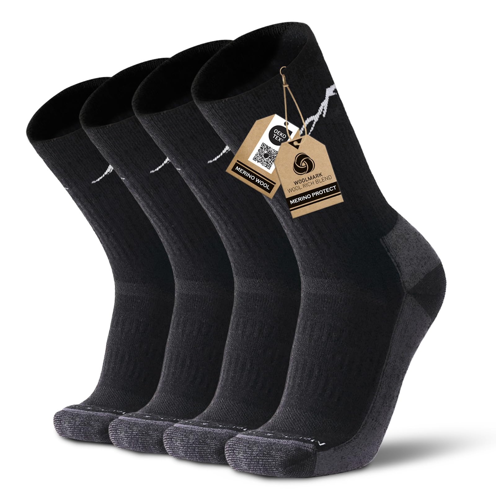 Merino Protect Merino Wool Socks for Women and Men Winter Hiking Hunting Cycling Boot Socks Soft Cushion Warm Casual Thermal