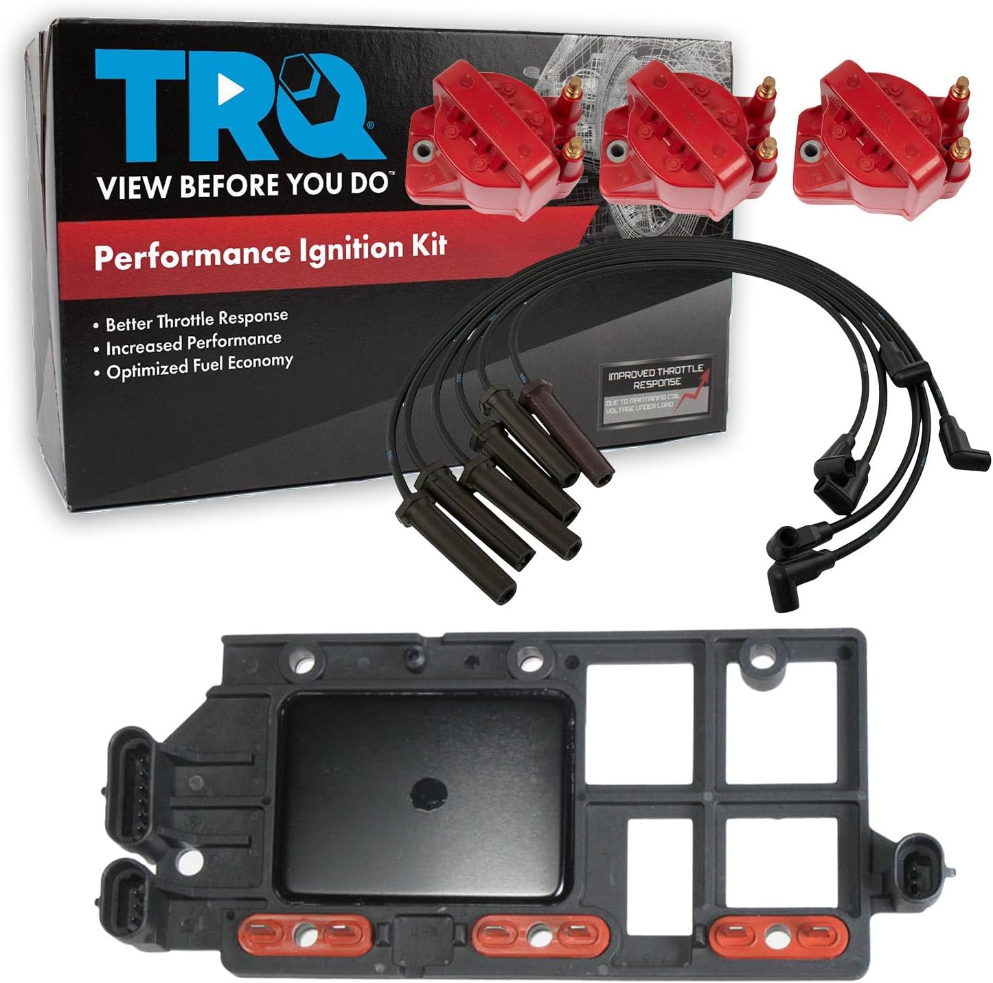 TRQ Ignition Kit Performance Compatible with 00-04 Alero 01-05 Aztek 00-05 Century Grand Am 00-03 Grand Prix Impala 00-01 Lumina Malibu Montana Monte Carlo 02-05 Rendezvous Silhouette Venture
