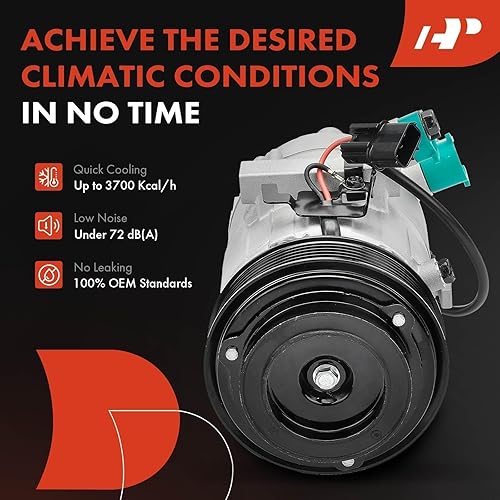 Miniatura 7 de A-Premium Compresor de aire acondicionado con embrague compatible con Hyundai Elantra 2.0L 2017-2020