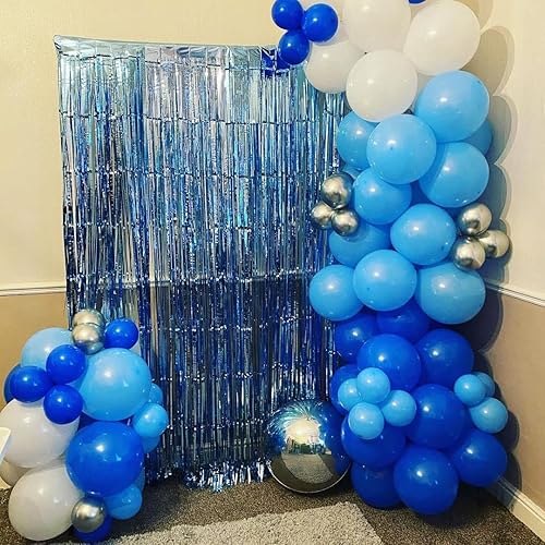 Miniatura 4 de Kit de Arco de Guirnalda de Globos Azules, Kelfara 109 Piezas Globos Azul Real Azul Pastel, Globo de Látex de 1810125 Pulgadas para Baby Shower