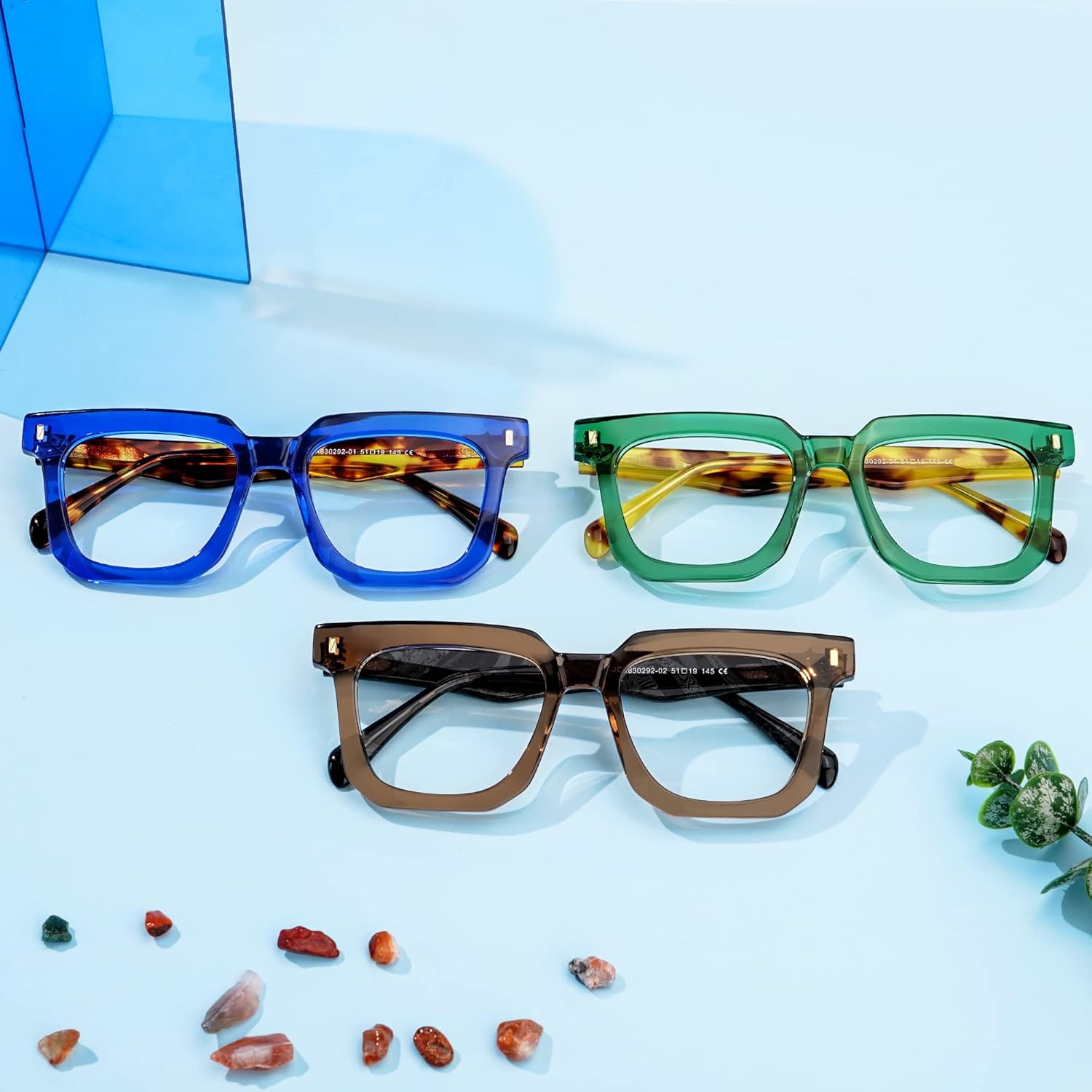 Zeelool Classic Oversized Square Eyeglasses Frame with Non-prescription Clear Lens for Women Men Coville ZJGA830292 - Image 5