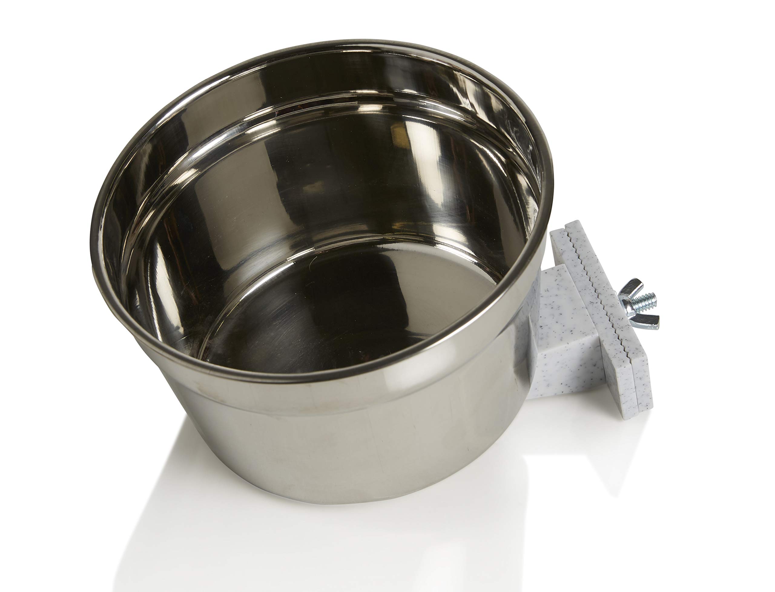 Lixit® Stainless Steel Kennel Food or Water Bowl - Non Spill Hanging Removable Crate Bowls - Carrier Cage Dish for Dogs or Cats for Feeding and
