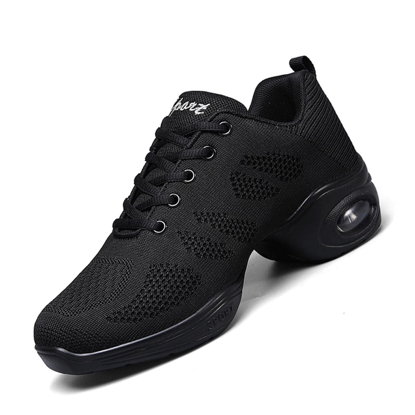 Womens Mens Jazz Dance Sneakers Lace Up Split Sole Dance Shoes