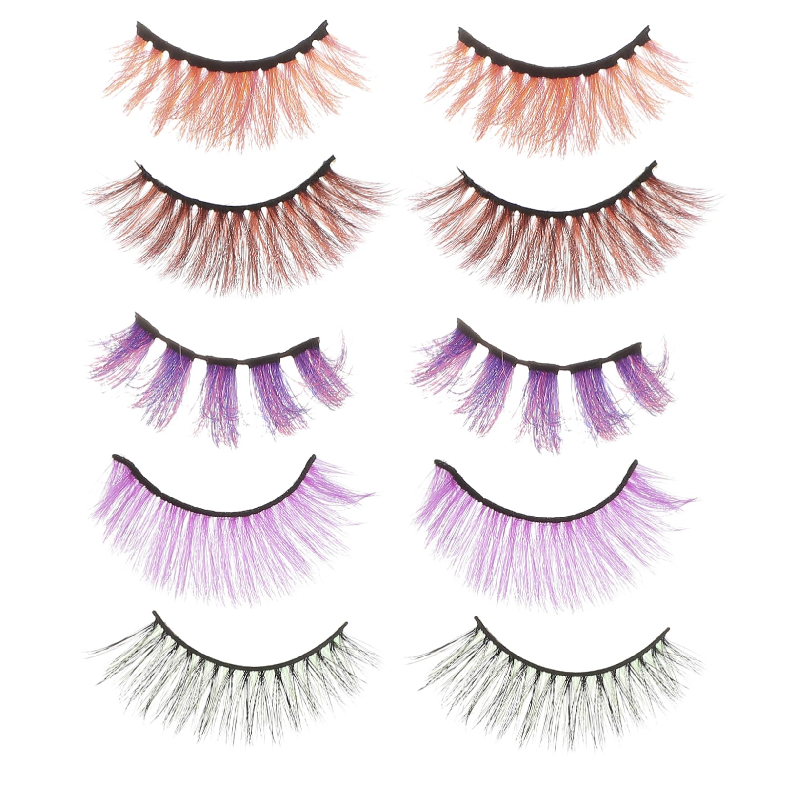 MAGICLULU 25 Paar Farbige Falsche Wimpern Bunte Wimpern Wimper Synthetischer Faser Cosplay-make-up-wimpern Augen-make-up-tools Glitzerwimpern Luxuriös Verlängern Nachahmung Von 3d