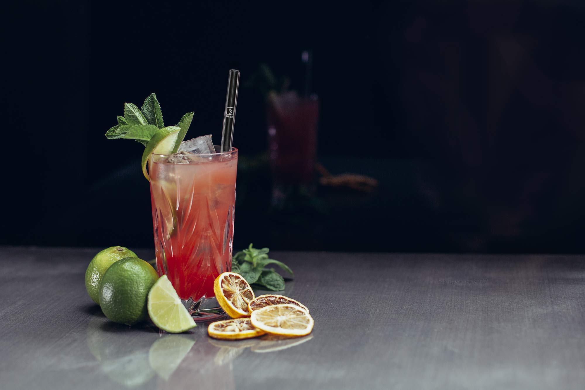 Cannucce di vetro HALM riutilizzabili - 50 pezzi dritti 23 cm - per ristorazione, ristorante, bar, caffè, albergo - lavabili in lavastoviglie - cannucce di cristallo per long drink, frullati.