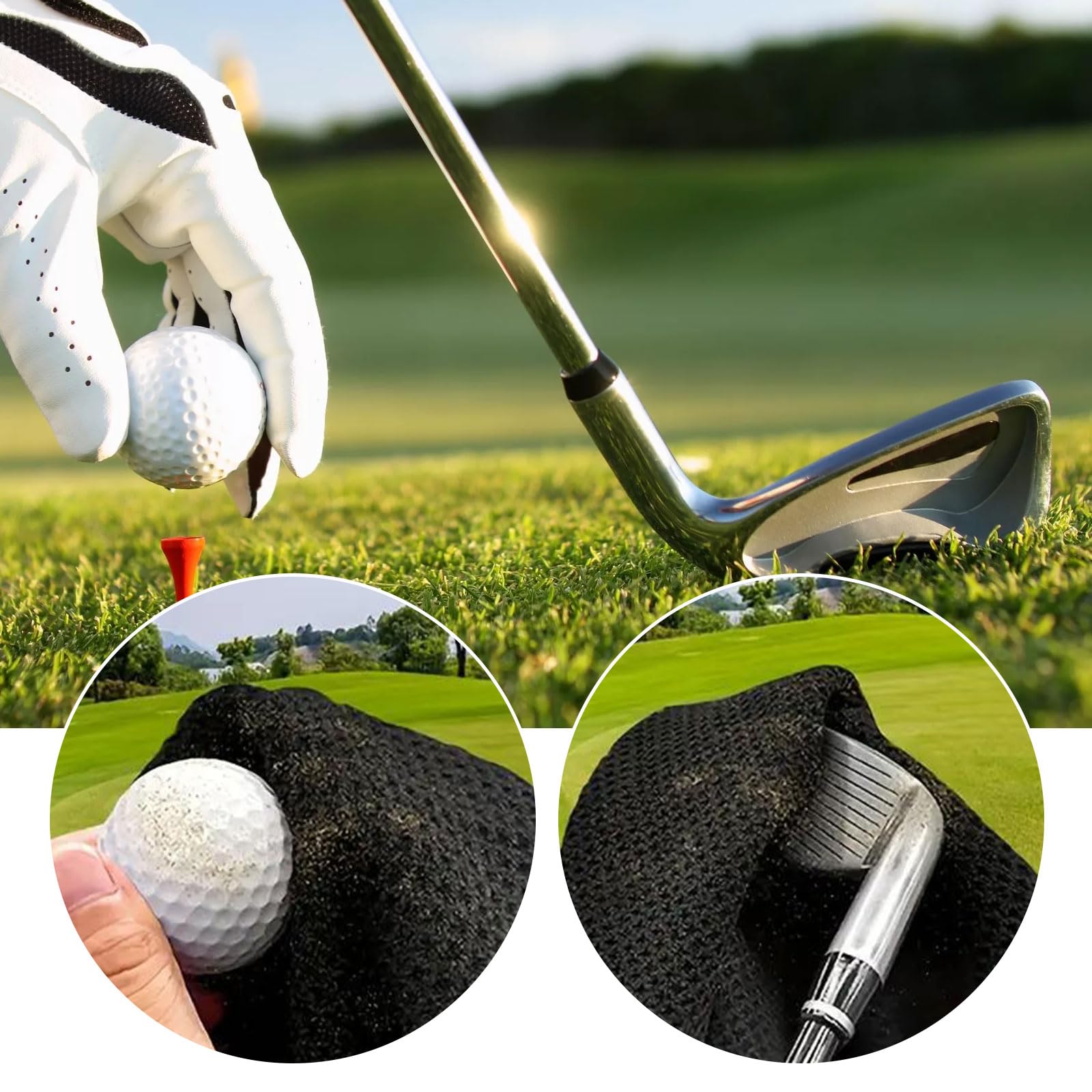 Asciugamano da golf divertente con clip per borsa nero