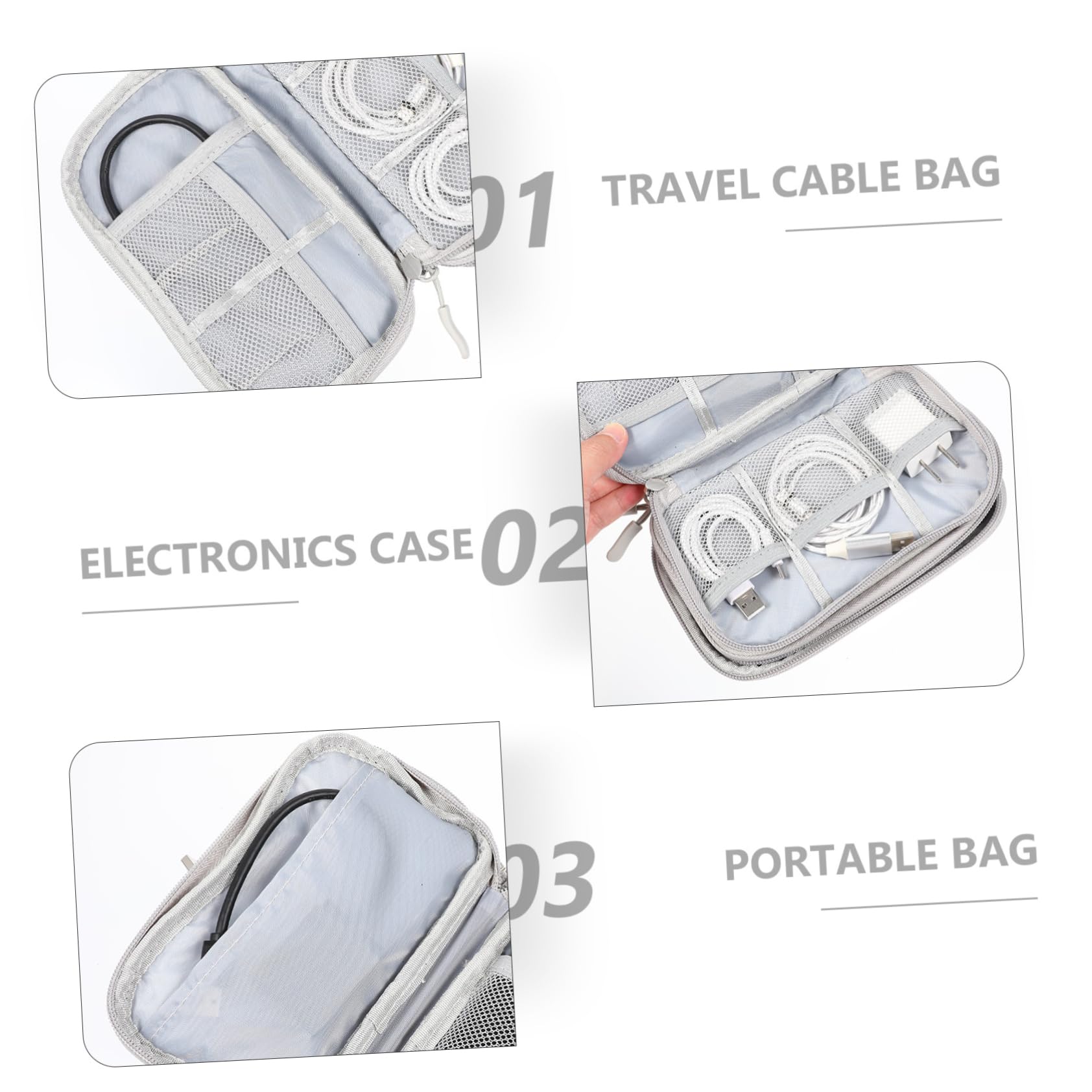 Angoily Custodia Per Elettronica Da 3 Pezzi Custodia Per Elettronica Impermeabile Borsa Per a Per Accessori Per Cavi Da Viaggio Per a Per