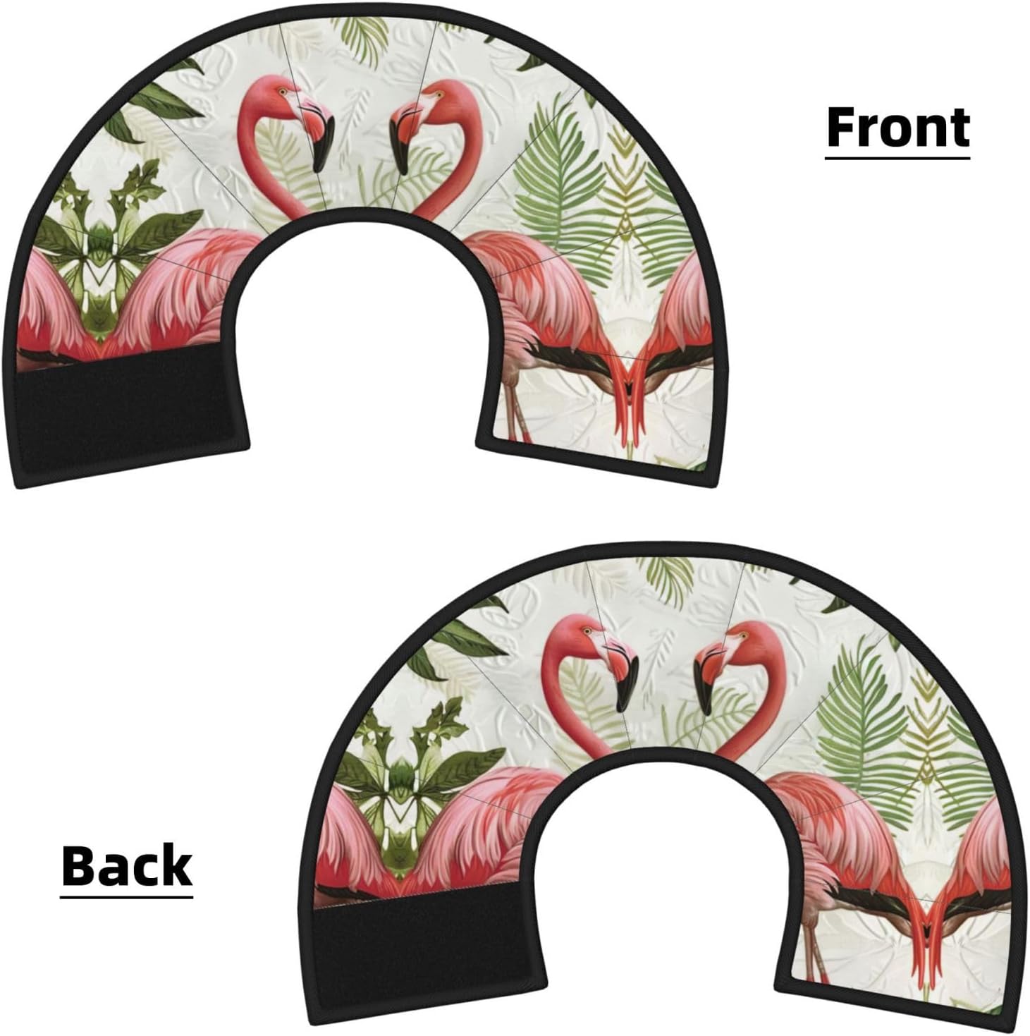Flamingos On White Print Cat Cone Collar, Adjustable Elizabethan Collar, Soft Dog Recovery Collars, for Small Large Cats