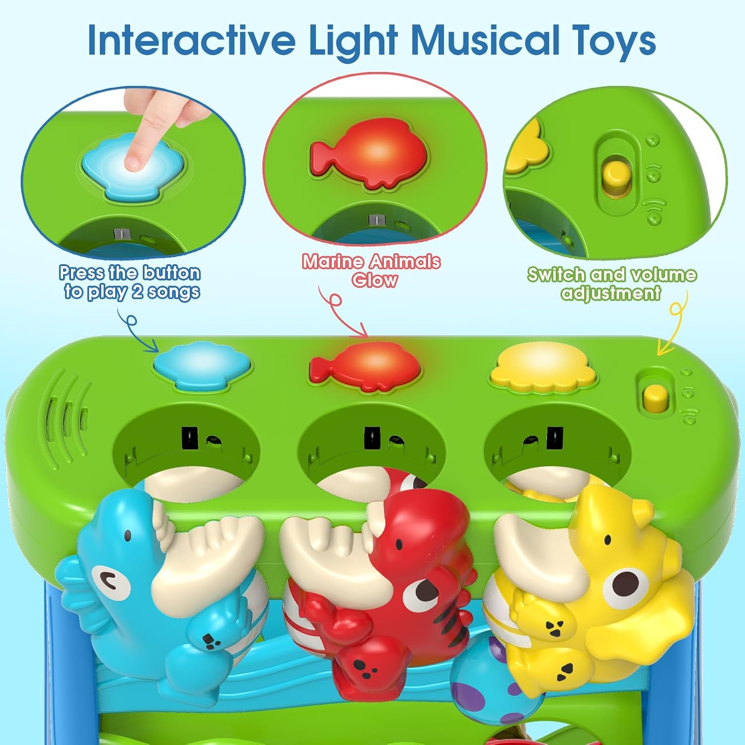 LACCHOUFEE Feeding The Dinosaur, Interactive Toddlers Toy, 1+ Year Old Baby Boys & Girls Gift, Musical Toys for Infant One Year Birthday Present, Babies Ages 6-12-18-24 Months Education Learning Toys