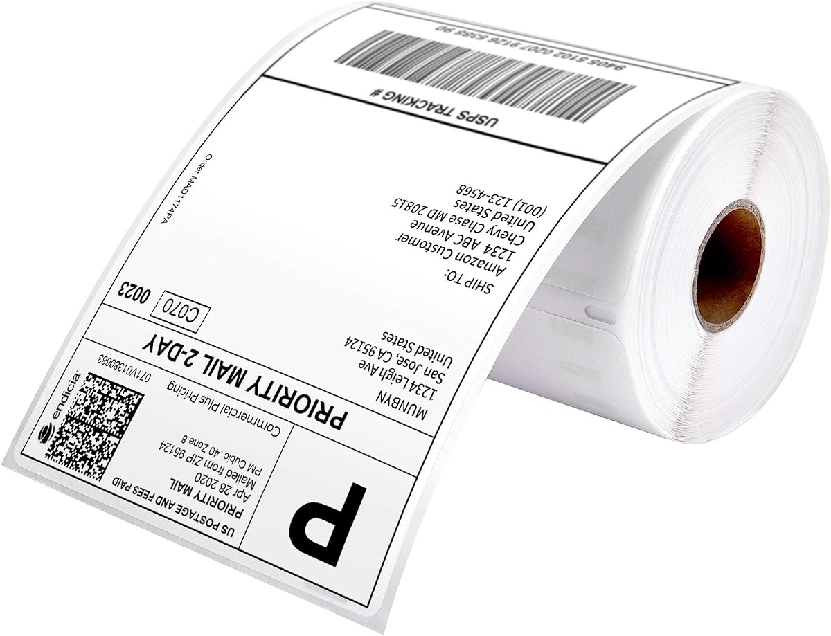 MUNBYN 4"x6" Thermal Printer Label, Shipping Labels, 220 Sheets/Roll | Compatible with Rollo, Jadens, Nelko, DYMO 4XL 1744907,1755120, No BPA and BPS, Print Clear and Sharp, Strong Adhesive