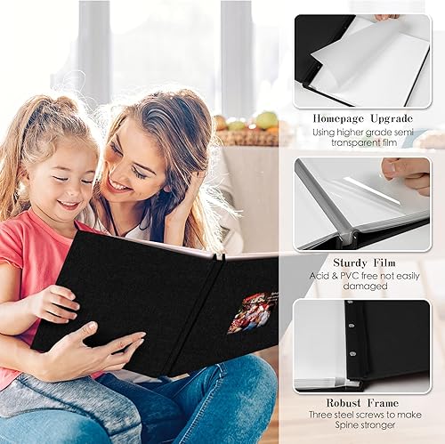 Miniatura 3 de Álbum de fotos Spbapr Negro, Azul / Patchwork, Verde oscuro, gris, Caqui, Gris claro, naranja/fiesta de bloques, Rosa, Morado, Rojo, Páginas de