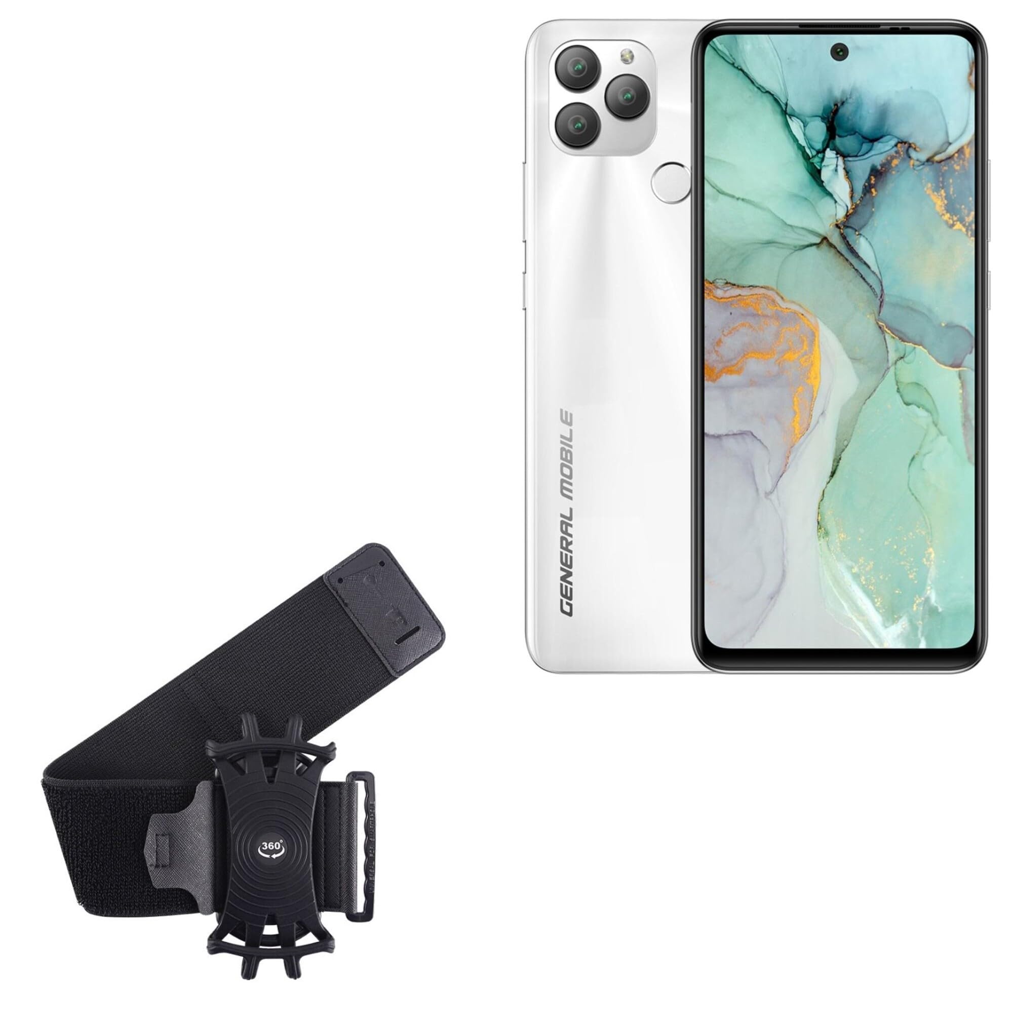 BoxWave Holster Compatible with General Mobile GM 22 Plus - ActiveStretch Sport Armband, Adjustable Armband for Workout and Running - Jet Black