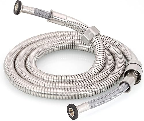 FOLINUS Manguera de bidé, manguera de ducha de níquel cepillado con inserto de latón y tubo interior trenzado de nailon, adecuada para rociador de