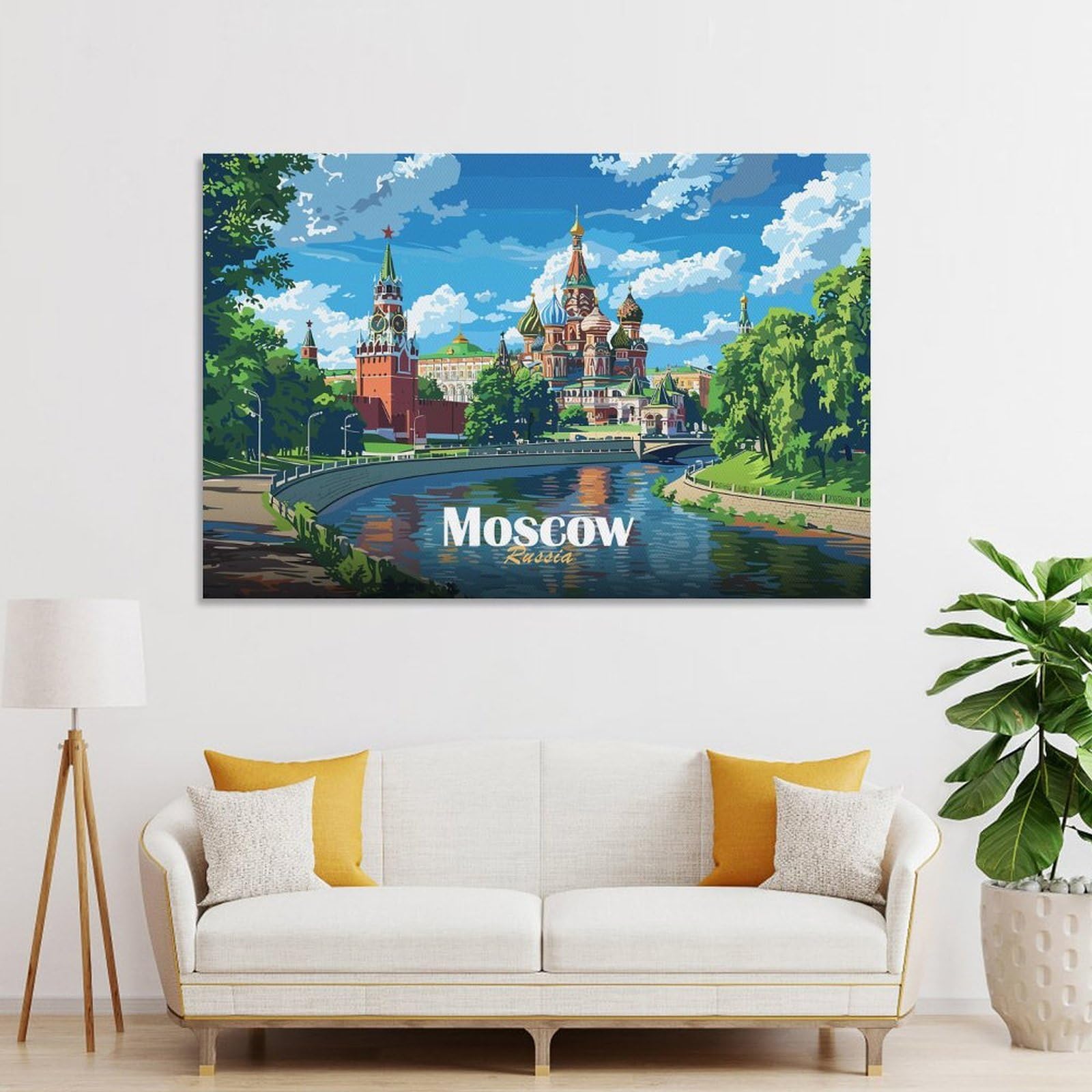Junmoney Unframe-Style-9 Moscow Cityscape Wall Picture Print, 24X36inch(60X90cm), For Wall Displays, Bedrooms Or Room Updates, Decorative Artwork With Flexible Styling