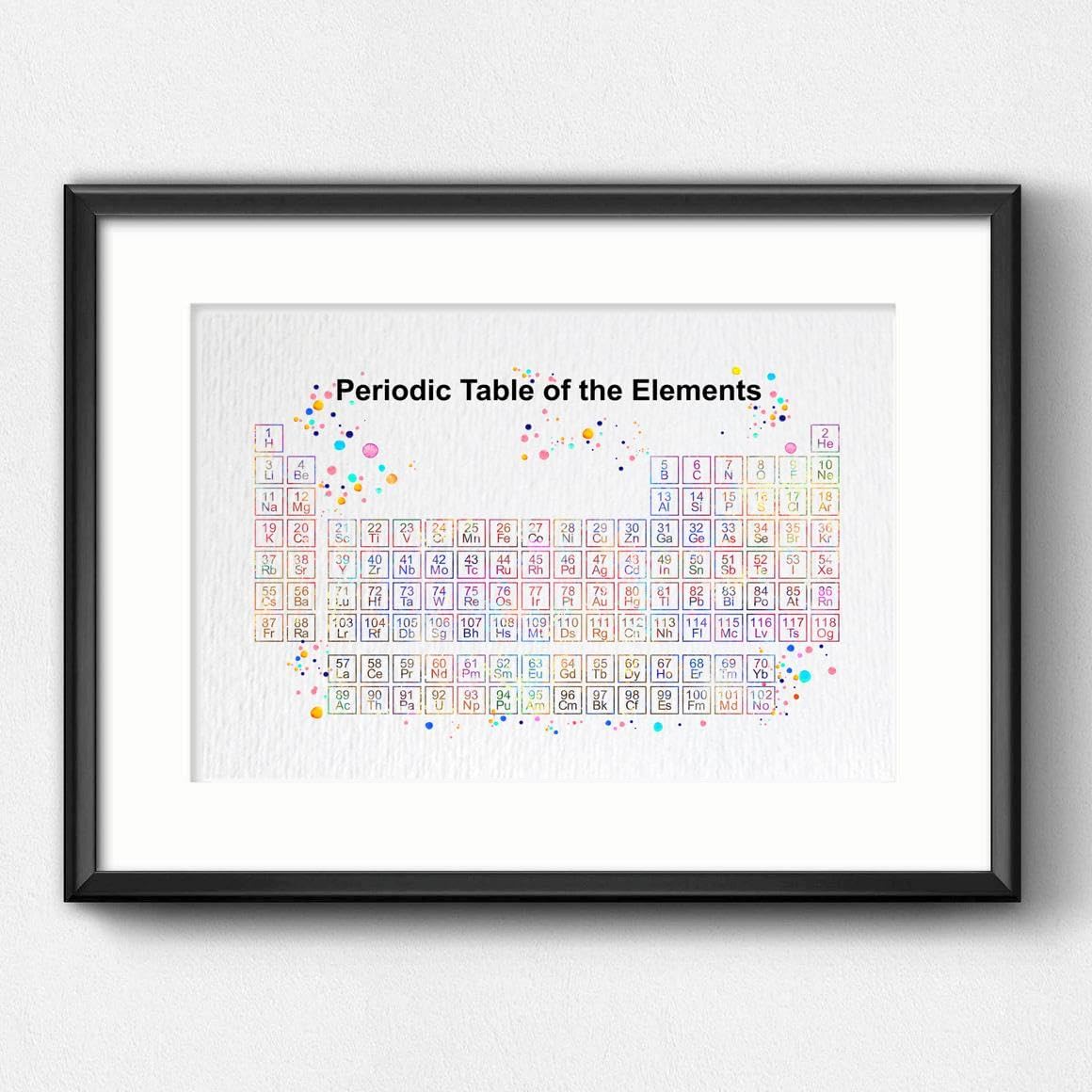 Dignovel Studios 11X14 Unframed Periodic Table of the Elements Chemistry Chemical Science Laboratory Watercolor Art Print Poster Wall Hanging Decor DN832