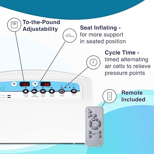 Miniatura 4 de MedVance Sistema médico de reemplazo de colchón de baja pérdida de aire con alarma, 8 pulgadas con funda acolchada, totalmente digital con control
