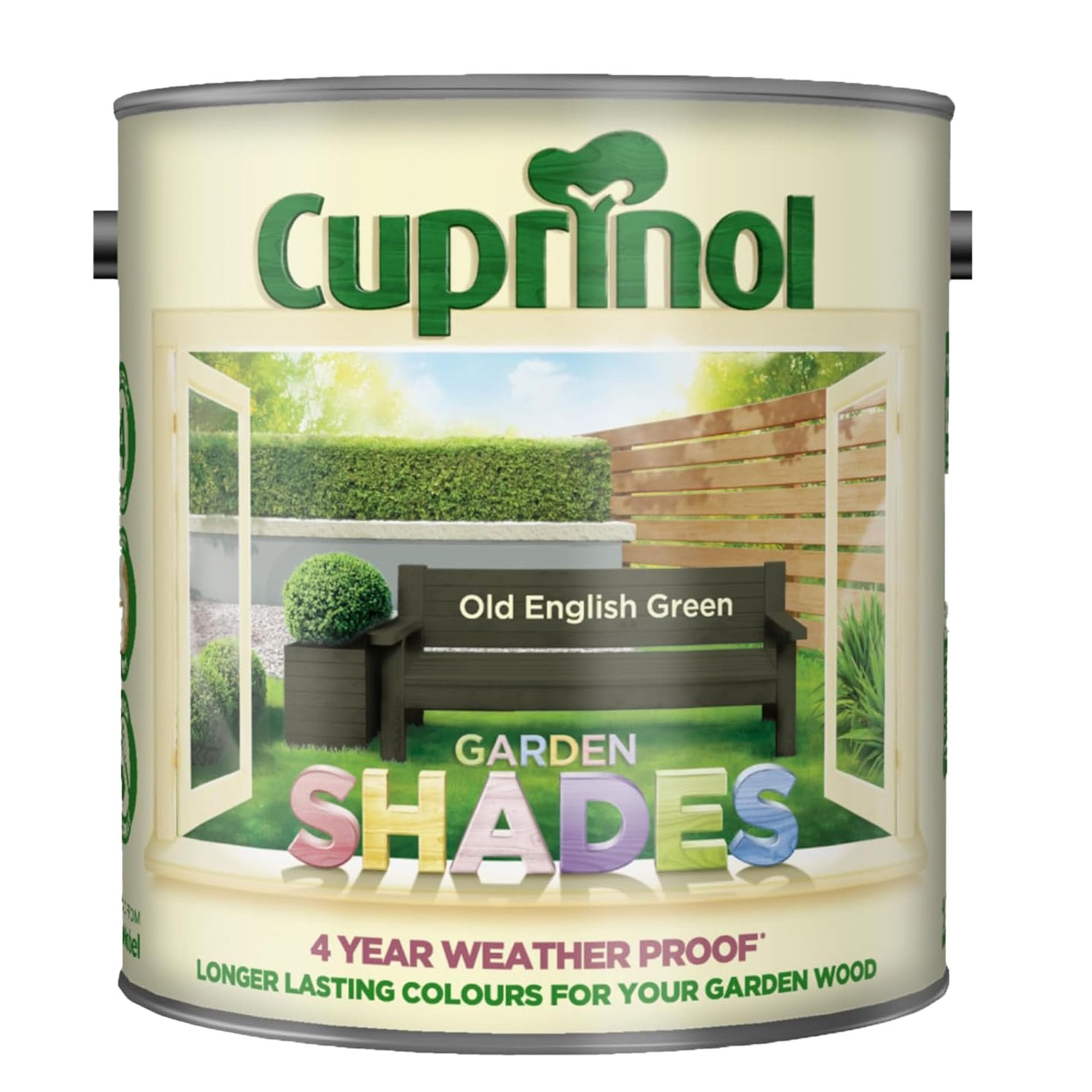 DUAYRA Garden Shades Paint | Quick Drying Water Based | For Garden Fence, Shades, Benches, Terracotta, Brick, Stone | Exterior Wood Furniture | Long Lasting (Old English Green, 1 Liter)