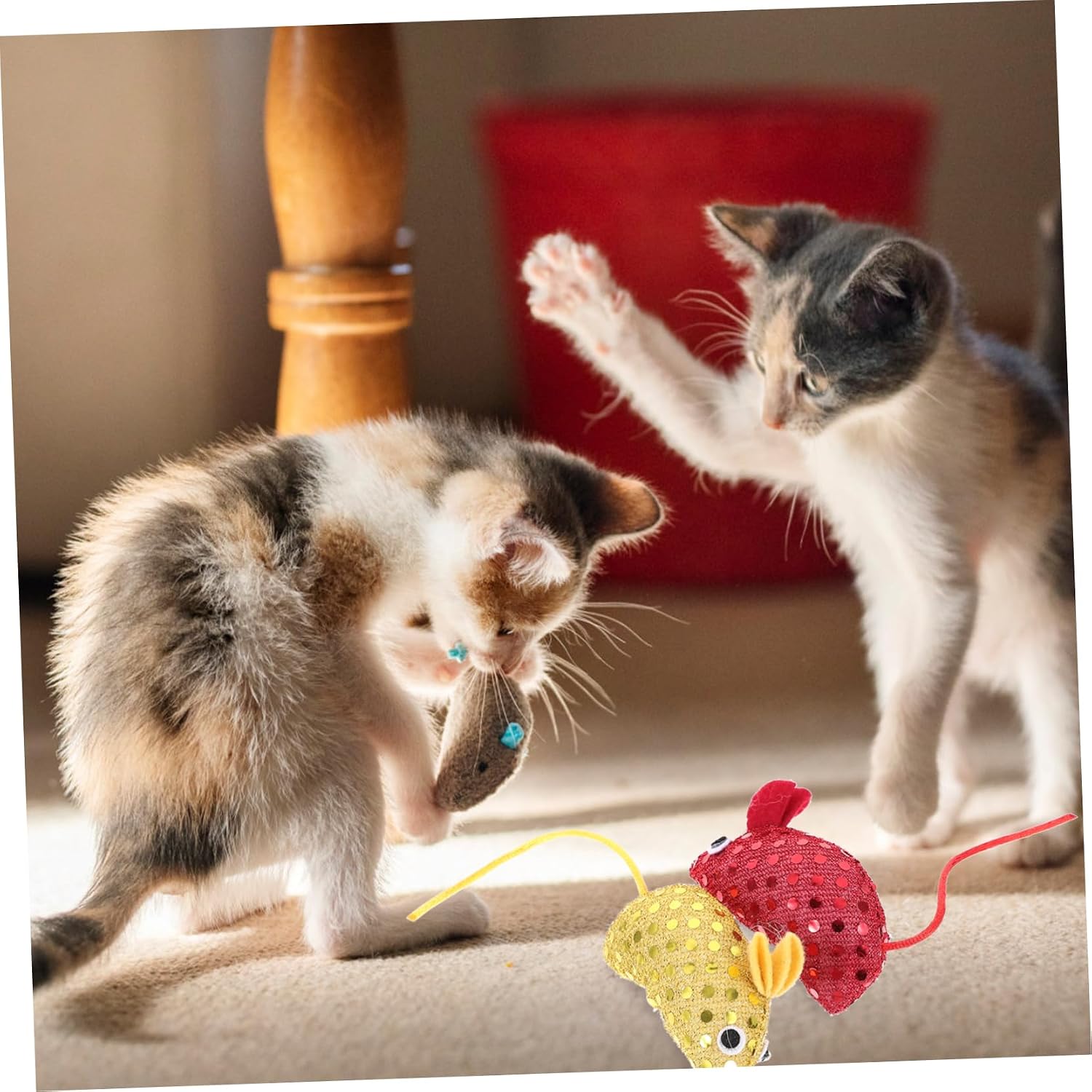 SUPVOX 4pcs Cat Mouse Toys Soft Cloth Mice for Kittens Interactive Chew Toys to Entertain Indoor Cats Lightweight Fun for Exercise