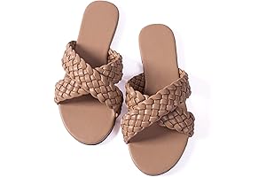 Stylish Braided Leather Crossover Flat Sandals for Women: Feminine Elegance