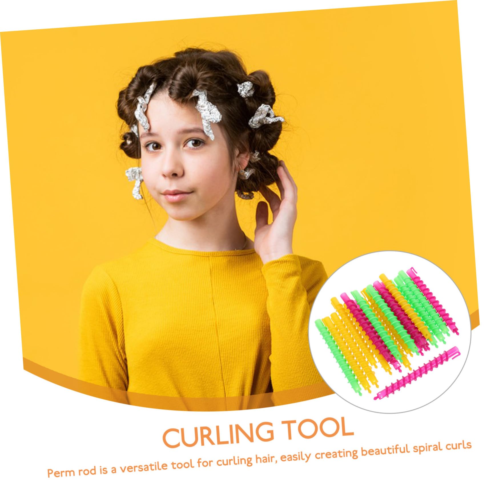 NOLITOY 100 Varillas para Permanente de Abs para Cabello, Kit de Rulos en Espiral Flexibles y Antideslizantes, Adecuado para Uso en Casa y Salón, Pack de 5 Unidades Color Aleatorio