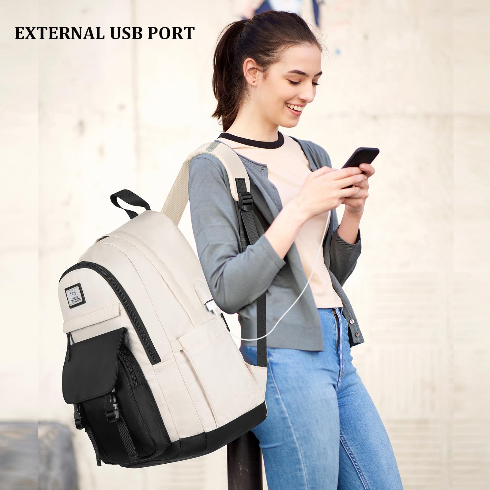 MOMUVO Mochilas juveniles para mujer y estudiante. Perfectas para el instituto, universidad o trabajo con espacio para portátiles de 17 pulgadas