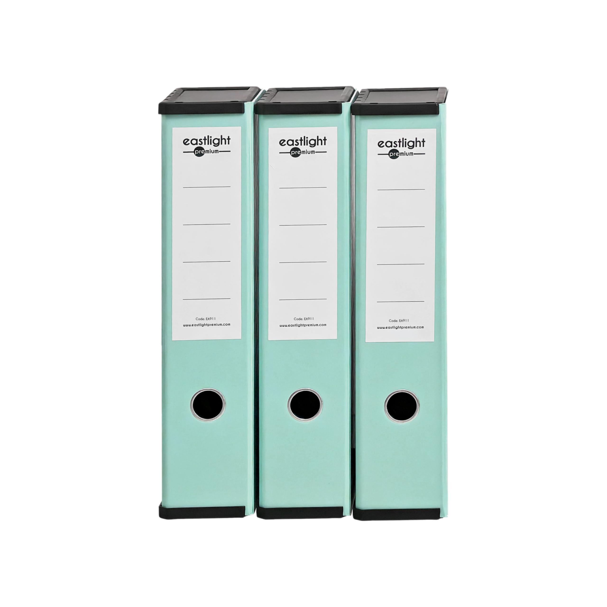 Box File Laminated Foolscap, Lockspring, Ring Pull & Catch, 75mm Spine, Assorted Box of 3, Pastel Green