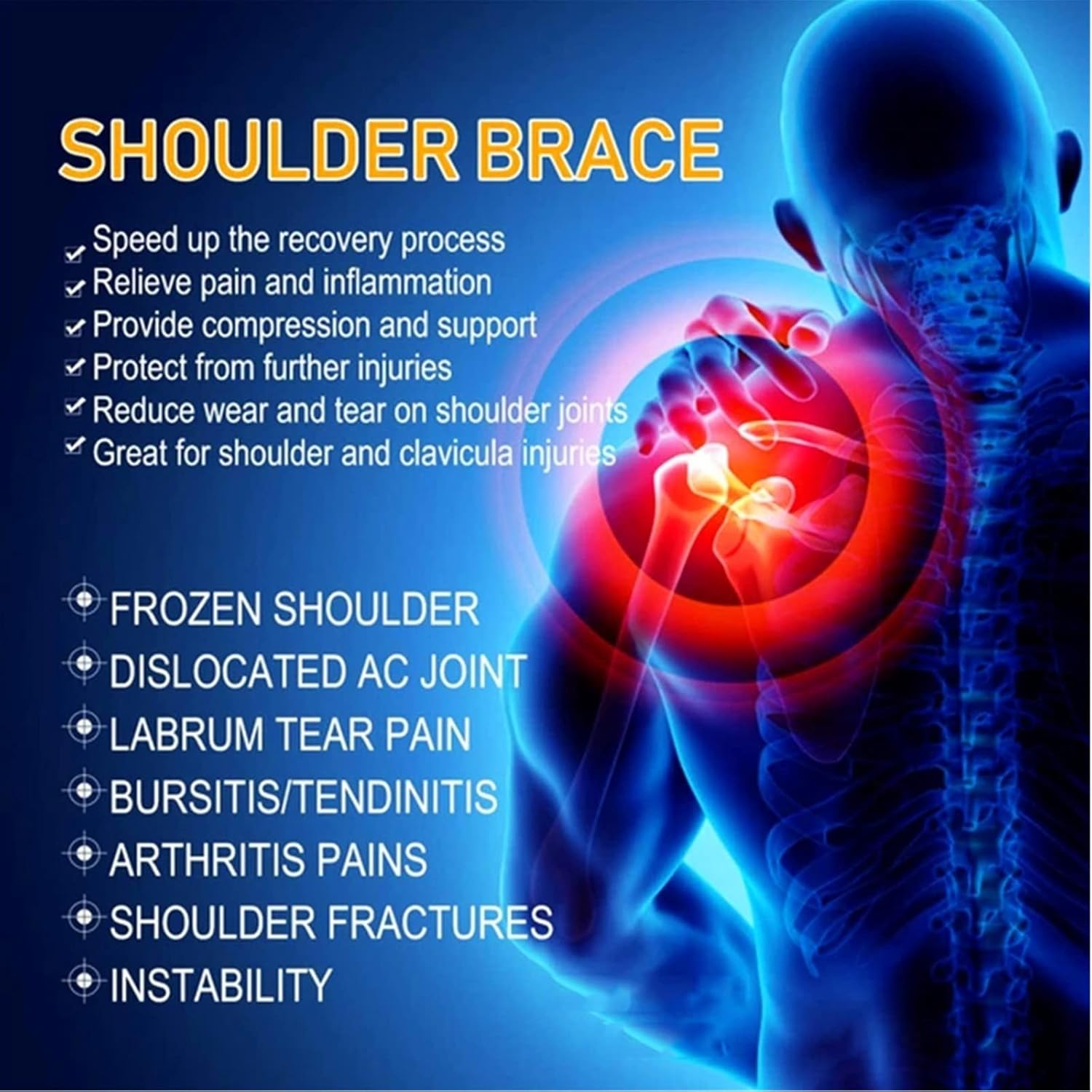 Shoulder Belt Support Arm Sling for Stroke Hemiplegia Subluxation Adjustable Right Left Single Pads Dislocation Recovery Rehabilitation Straps Shoulder Brace(Color:L-L,Size:Left)