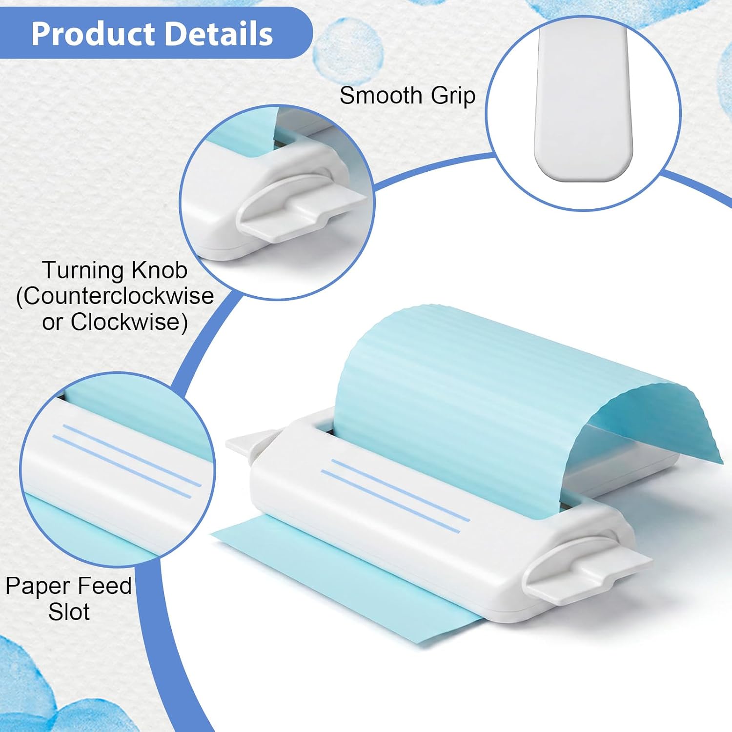 Mini Paper Crimper for Wave Shaper- 6.7 in Chip Bag Crimper Tool Portable Versatile Crafting Tool for Crafting Scrapbooking, Quilling, Wrapping DIY Arts Craft