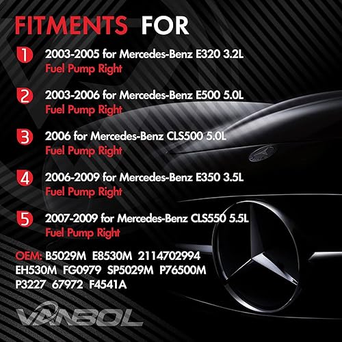 Miniatura 2 de VANBOL Conjunto de módulo de bomba de combustible eléctrica compatible con Mercedes-Benz E320 2006-2009 E350 E500 CLS500 CLS550 CLS550 Reemplazar