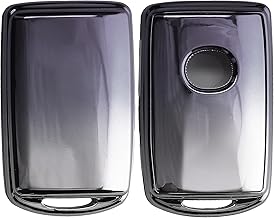 kwmobile Car Key Case Compatible with Mazda 3-Button CX30 CX50 CX60 CX90 MX-30 - Silicone Key Cover - Dark Grey Silver