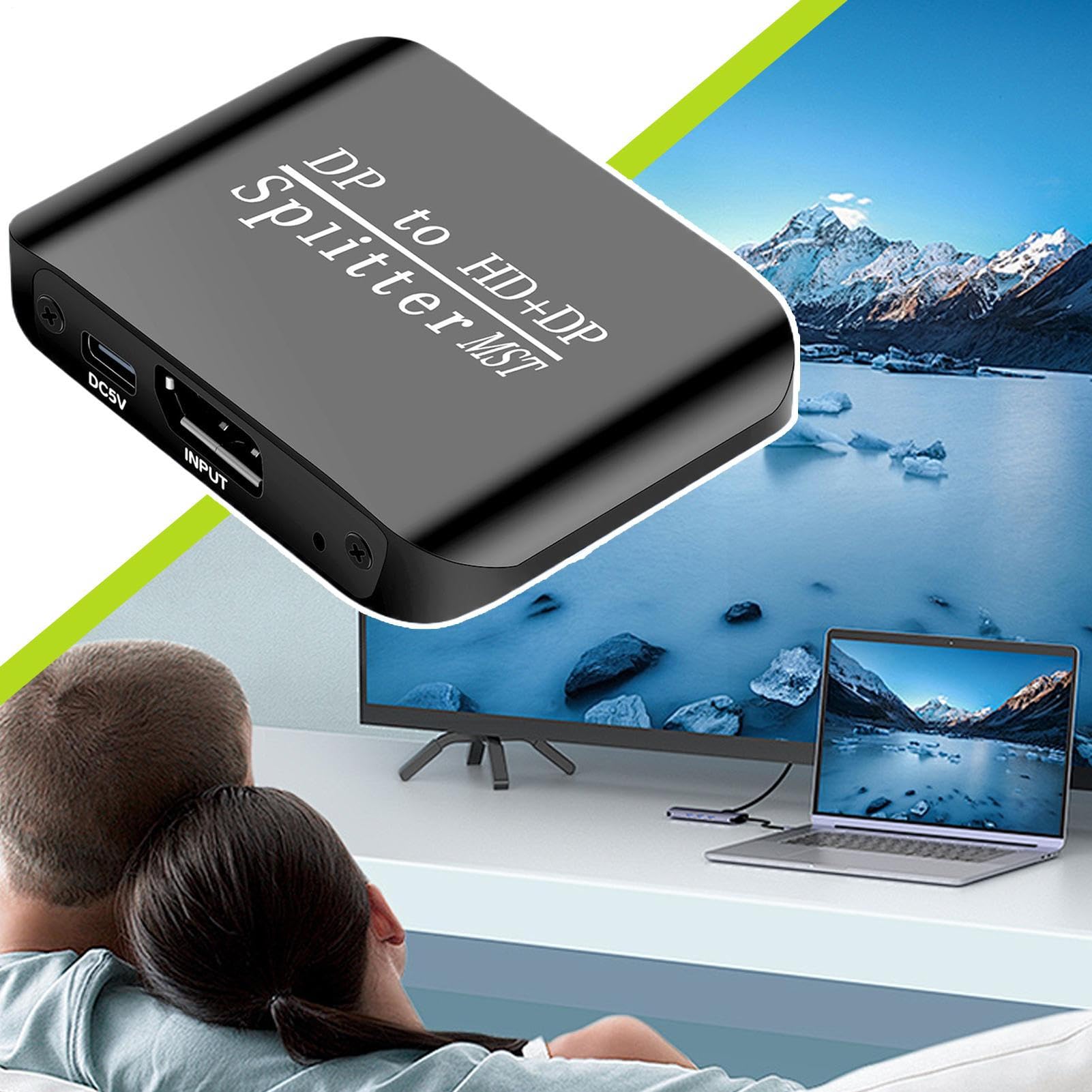Splitter Porta Video Distributore Doppio Monitor Due Schermi Laptop PC | Splitter Porte 4K Per Home Office Presentazioni Istruzione Giochi Lavoro Affari Riunioni Intrattenimento Streaming