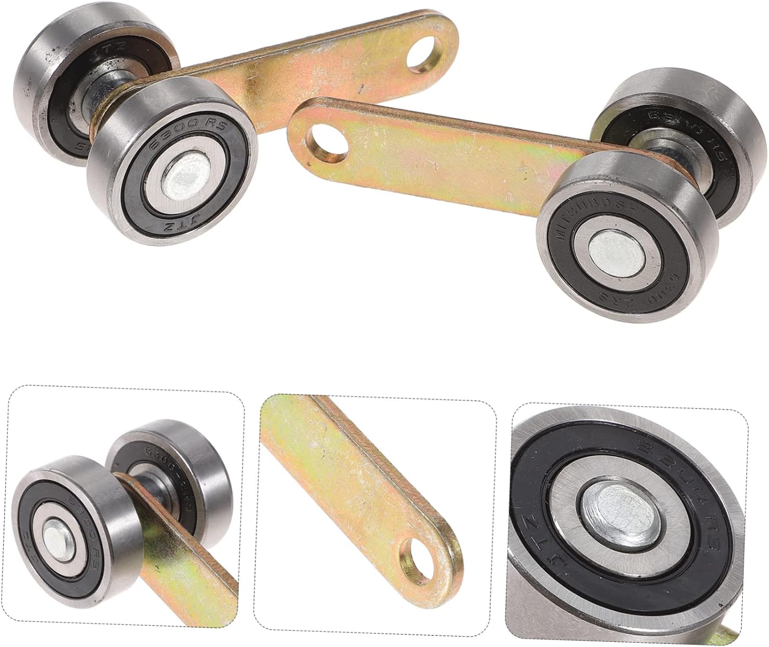 NUOBESTY 4Pcs Lengthened Sliding Door Roller Trolley Assembly with Two Bearings for Smooth Operation for Kitchen Garage Barn and More