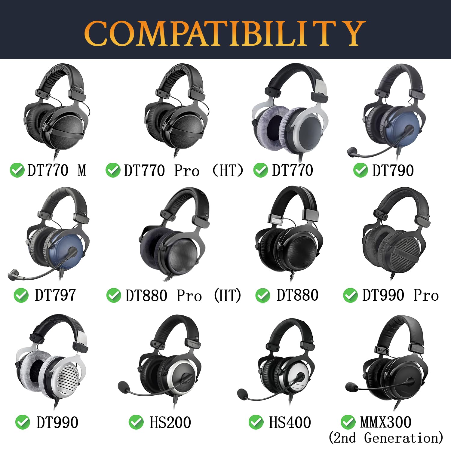 Cuscinetti Auricolari TaiZiChangQin DT770 – Memory Foam In Velluto, Compatibili Con Beyerdynamic DT770, DT511, MMX300, Custom One Pro Plus E Altri