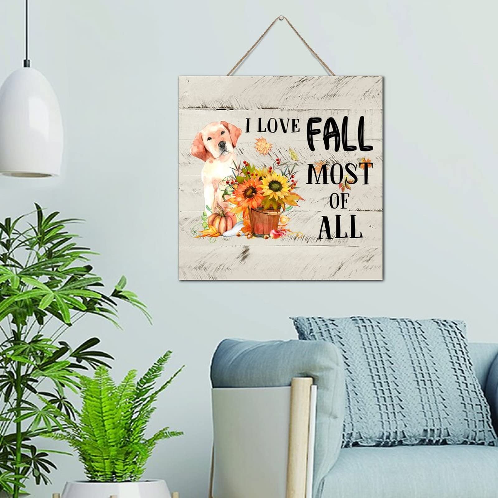 Décoration murale automne en bois motif tournesol pour chambre