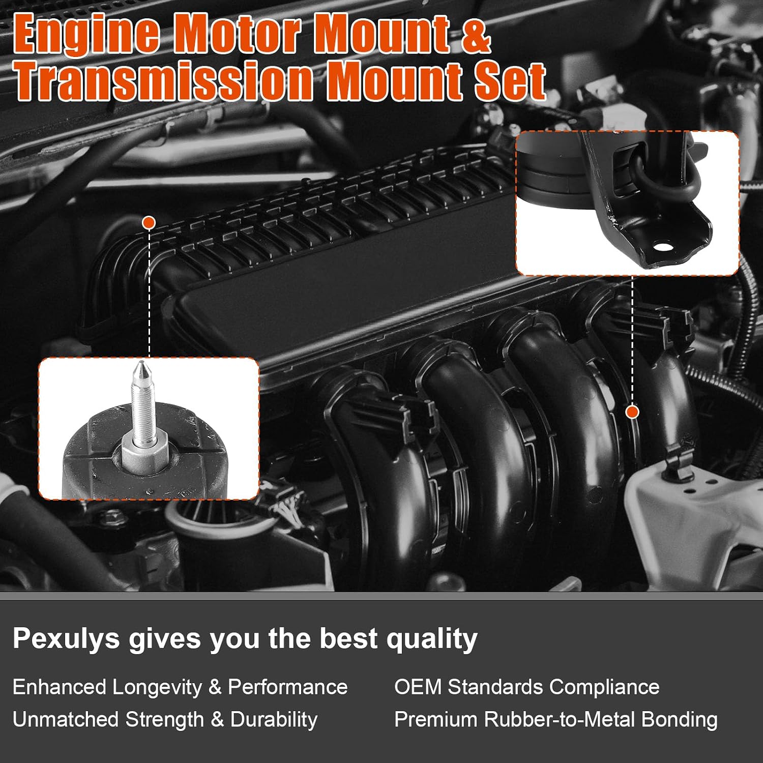 5Pcs Engine Motor Mount & Transmission Mount, For Infiniti JX35 2013, For QX60 2014-2020, For Nissan Murano 2015-2024, For Pathfinder 2013-2020, Replace# A7394 A4365HY A7395 A7386 A4373