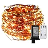 Dreamworth 8 Lighting Model Plug in Led String Lights, 500 Led Fairy Starry Lights on 165ft/50M Copper Wire String Lights + Power Adapter +Remote Control for Christmas(Warm White)