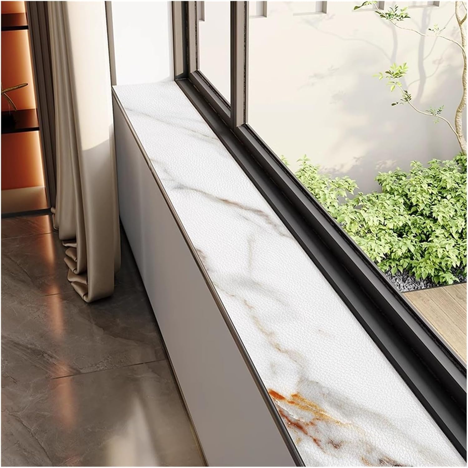 Narrow Bay Window & Balcony Mat, Waterproof Dustproof Sill Liner for Plants & Pets, Non-Slip Table Runner & Window Seat Protector Pad, Durable Cat/Dog Mat