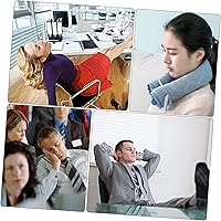 Vista 4 de Bolsa de agua caliente para cuello en forma de U con cubierta de felpa, bolsa de calor recargable para vértebra, almohadilla térmica fría