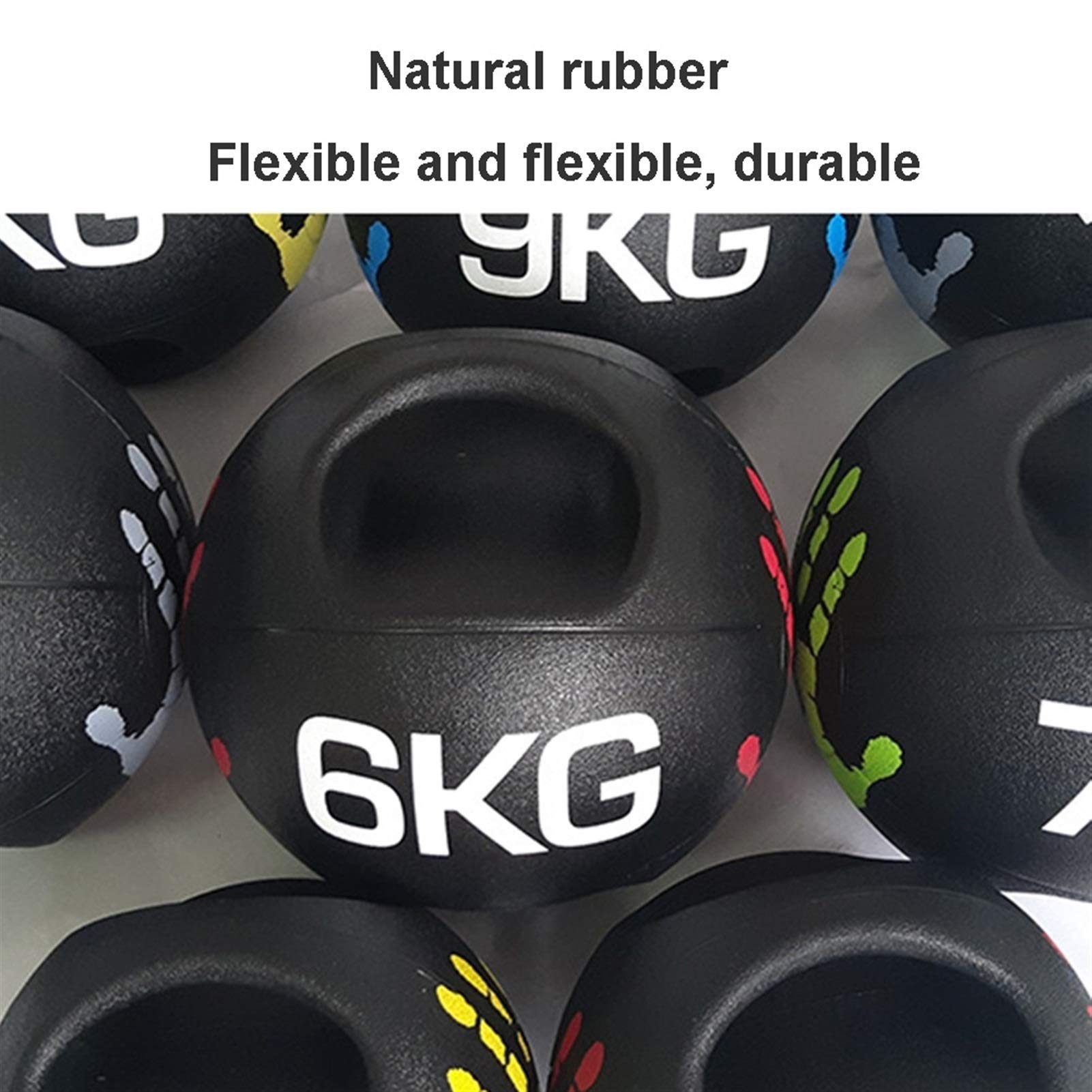 Palle mediche Palla di Fitness della Palla di Fitness della Palla della Palla della Medicina Elastica di Gomma Binaurale, 3kg / 4 kg / 5kg / 6kg / 7kg / 8kg / 9kg / 10kg (Size : 7kg/15.4lbs)