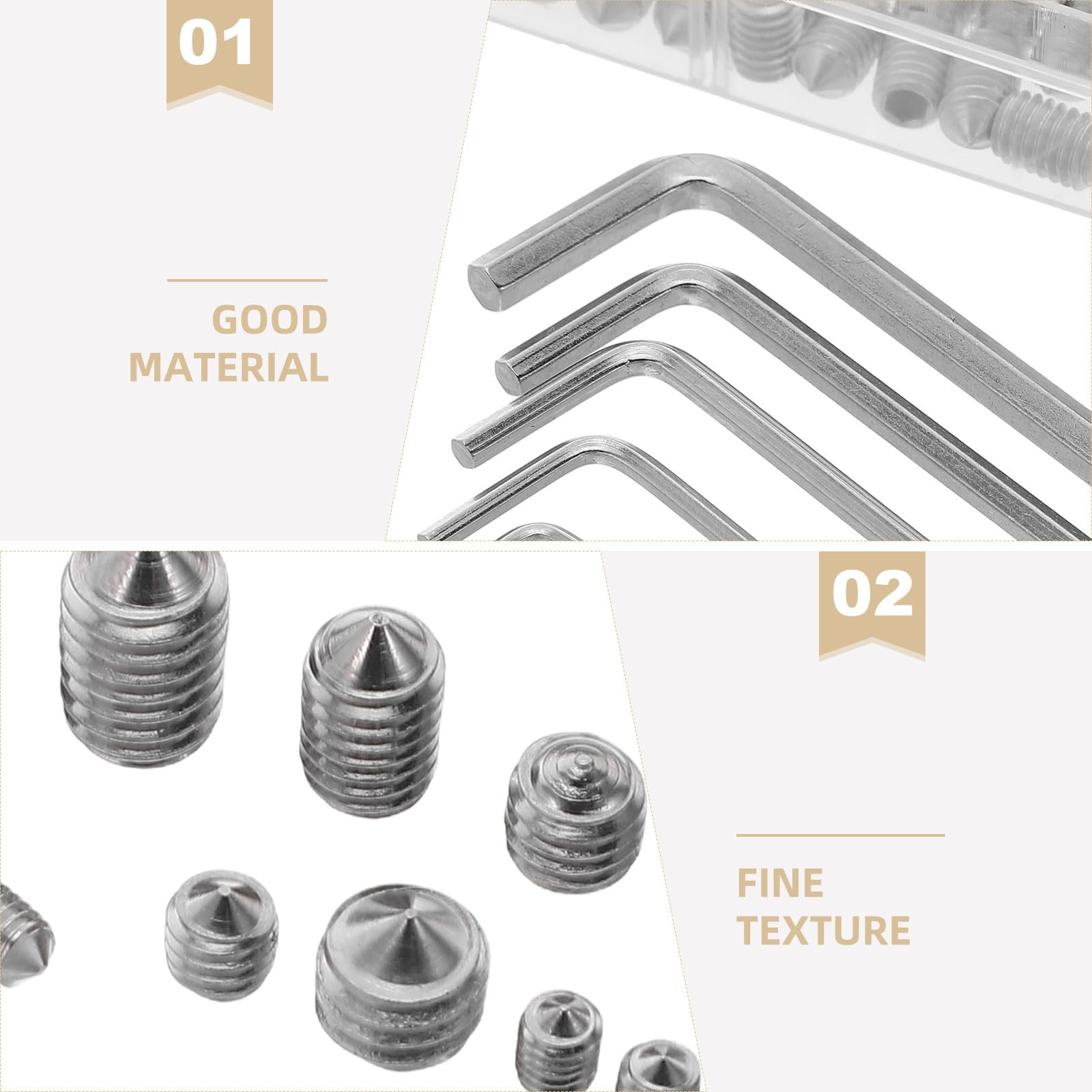 Kit Surtido de 400 Tornillos Autorroscantes de Metal en Acero Inoxidable Plata con Amplia Selección de Tamaños para Montaje de Muebles y Reparaciones Hogar