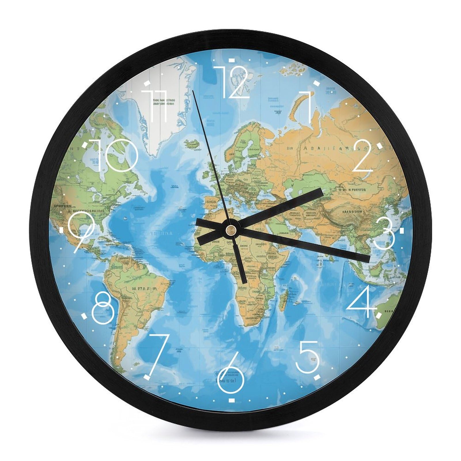 Horloge murale monde silencieuse pour décorer la cuisine et le bureau moderne