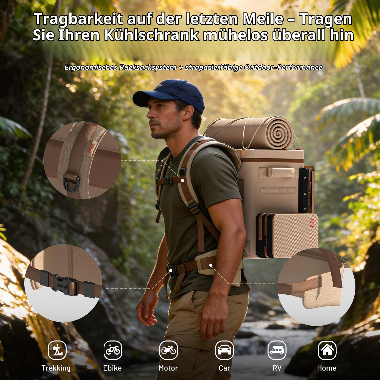 LiTHELi Frozen Pack 12V Autokühlschrank & Tragbarer elektrischer Kühlakku, 20L/21QT mit 2 U20 Batterien, -4~68℉ Reisekühlschrank mit Gefrierfach für Camping, Roadtrips, Wohnmobil, Boot & Strand