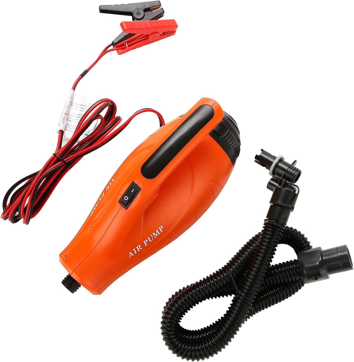 NALANDA Electric Air Pump,Kayak Inflatable 800L/Min Quick-Fill Pump Inflatable Tent, Water Sports Float 2 Alligator Clips Connected Car Battery